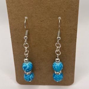 Chain with Blue and Silver Earrings